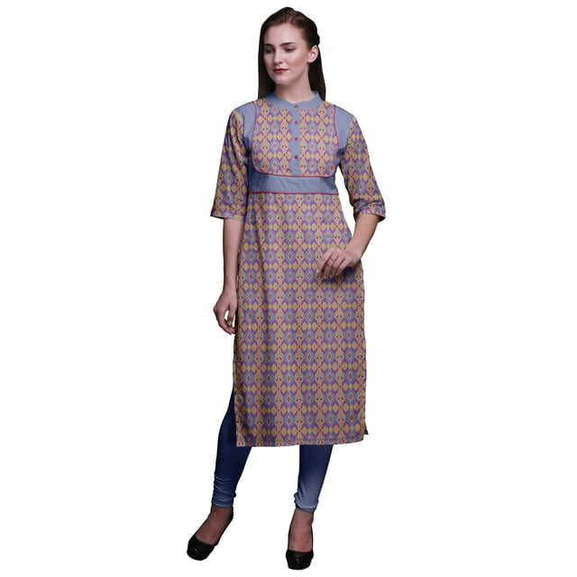Bimba Kurta Santoon en Viscose Tunique d'Été Imprimée Kurtis Droite pour Femmes