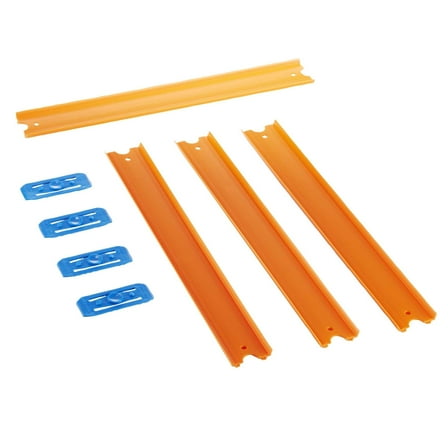 (2 pack)Hot Wheels Track Builder Unlimited Straight Track Pack, 4 Connectors & 4 Straight Pieces Playset