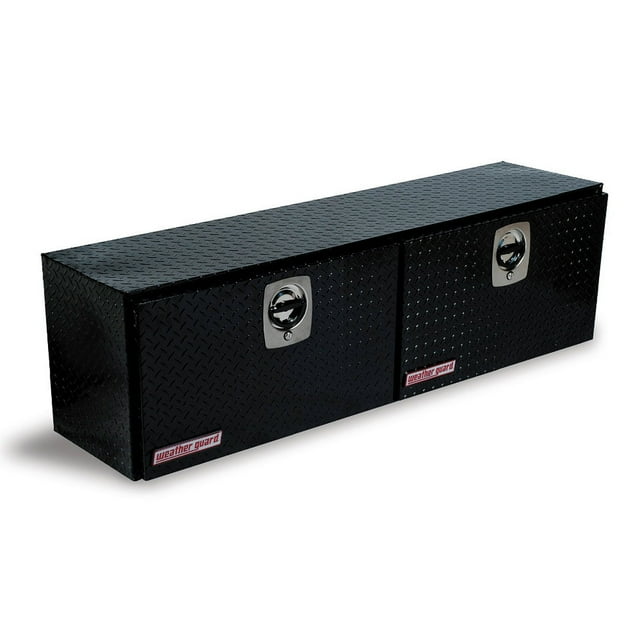Weather Guard Tool Box 365-5-02 Super-Side; Top Side; 2 Doors; Diamond Tread; Black; Aluminum
