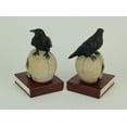 thumbnail image 3 of Evil Omen Raven On Skull Perch Decorative Bookend Set Halloween, 3 of 4