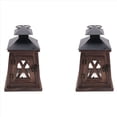thumbnail image 1 of 2X Vela Decorativa de Madera RúStica Candelabro Colgante Vintage Linterna para Candelabro de Hierro Forjado Antiguo RúStico Interior Al Aire Libre LáMpara de Viento, 1 of 5