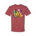 thumbnail image 2 of Wild Bobby, Colorful Rainbow Paint Love Streetwear Men's Graphic T-Shirt, Vintage Heather Red, X-Large, 2 of 3