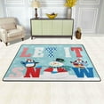 thumbnail image 2 of Dreamtimes Let It Snow Snowman Non-Slip Area Rug 36"x24", Cute Winter Penguins Floor Carpet Comfort Floor Mats Decor for Indoor Front Porch,Living Room, Bedroom,Kitchen, 2 of 5