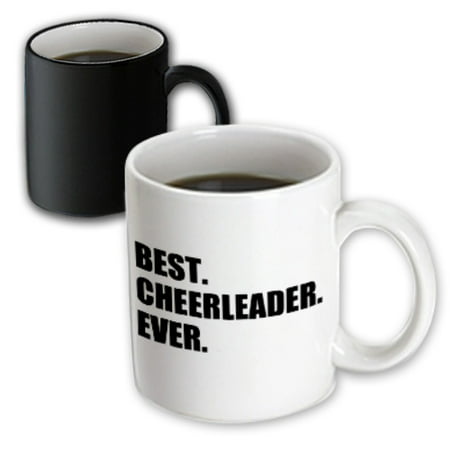 3dRose Best Cheerleader Ever - text - greatest head or team cheerleading girl, Magic Transforming Mug,