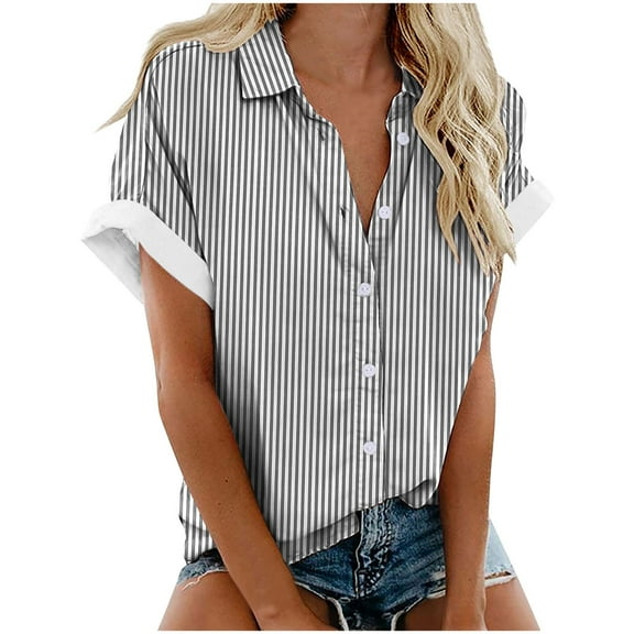 Cilsoka White Shirts for Women Casual Short Sleeve Tops for Women Work Graphic Tees for Women Y2K Work Blouses for Women Office Professional My Orders Placed