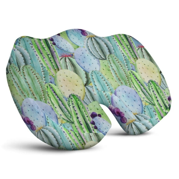 Premium Cactus Pattern Memory Foam Seat Cushion Ergonomic Chair Pad for Office Chair, Car, Airplane & Bleachers Sciatica, Tailbone Hip & Back Pain Relief - Chair Cushion for Long Office Workers.