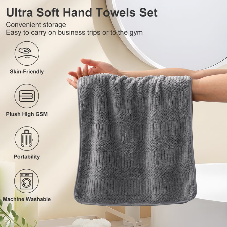 12-Pack Microfiber Hand Towels, Dark Gray, 16x31 Inches photo 6
