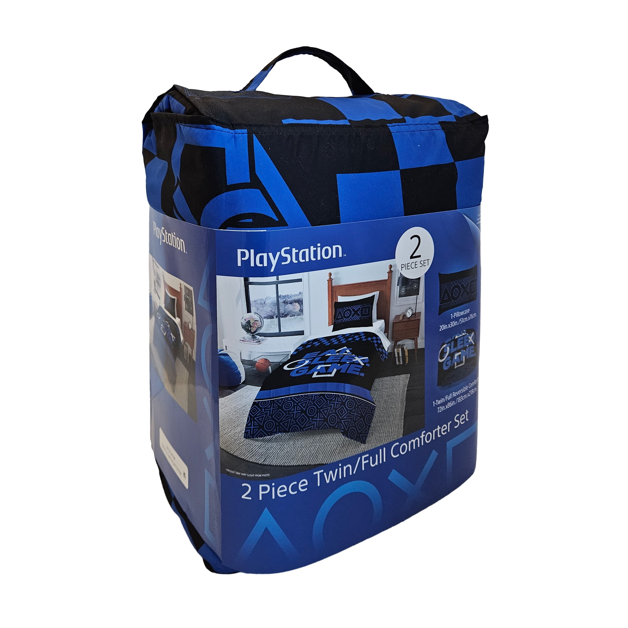 Playstation Game On Player 2 Piece Twin/Full Comforter & Pillowcase Set for Kids