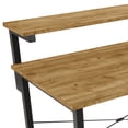 thumbnail image 5 of Castle Place Minimalist 39" Metal Computer Desk With Shelf, Light Oak, 5 of 11