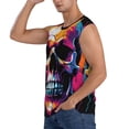 thumbnail image 3 of Pofeuu Colorful Skull Print Men's Muscle T-Shirt, Sleeveless, Muscle Tank, Classic Muscle Tee Top For Men Casual Sleeveless Muscle T-Shirt Trendy Clothes-Large, 3 of 7