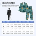 thumbnail image 4 of Naloa Tropical Leaves Men’s Pajamas Set - Long Sleeve Button Down Sleep Shirt and Pajama Bottoms Sleepwear Set-XX-Large, 4 of 7