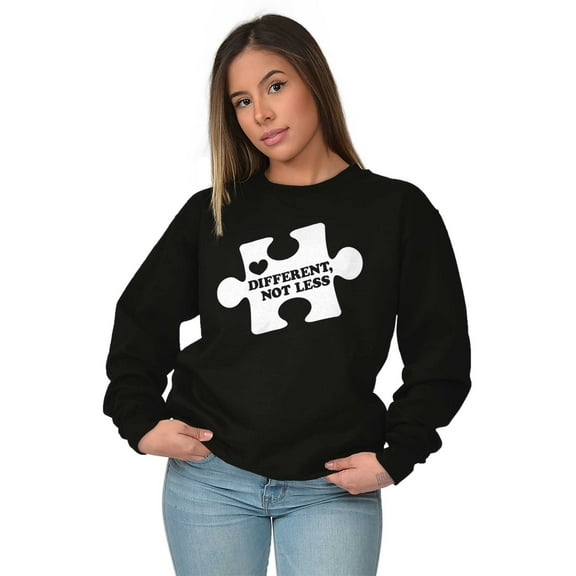 Different Not Less Autism Puzzle Sweatshirt for Men or Women Brisco Brands S