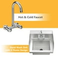 thumbnail image 2 of VINGLI Commercial Stainless Steel Hand Wash Sink, Wall Mount Utility Sink with Faucet, Bar/Prep Sink with Side Splash Guard, Heavy Duty Hand Washing Sink for Restaurant Home RV Kitchen, 17 x 15 x 14, 2 of 10
