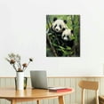 thumbnail image 2 of JEUXUS Chinese style bamboo panda poster canvas wall art oil painting printing fun cute animal Room Decor, 2 of 4