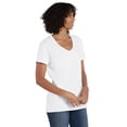 thumbnail image 4 of Hanes V-Neck T-Shirt Women's Garment Dyed Short Sleeve Tee Ringspun Cotton, 4 of 7