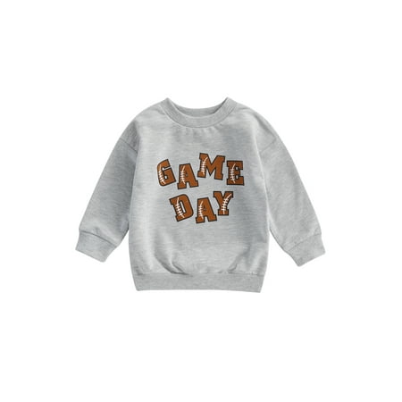 

Bagilaanoe Toddler Baby Girl Boy Casual Sweatshirt Long Sleeve Letter Print Pullover 6M 12M 18M 24M 3T 4T Kids Fall Loose Tee Tops