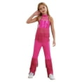 thumbnail image 1 of TSSOE Combinaison de Danse Jazz Disco Sans Manches à Sequins pour Filles Enfants Performance de Fête Rose Vif 6, 1 of 7