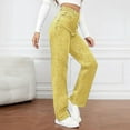 thumbnail image 6 of Aoiroe Wide Leg Jeans Women,Stretch Waist Jeans For Women,Winter Pants For Women,Womens Jeans Straight Leg,Tummy Control Jeans For Women,Women'S Sweatpants,Boyfriend Jeans For Women,Yellow,M, 6 of 9