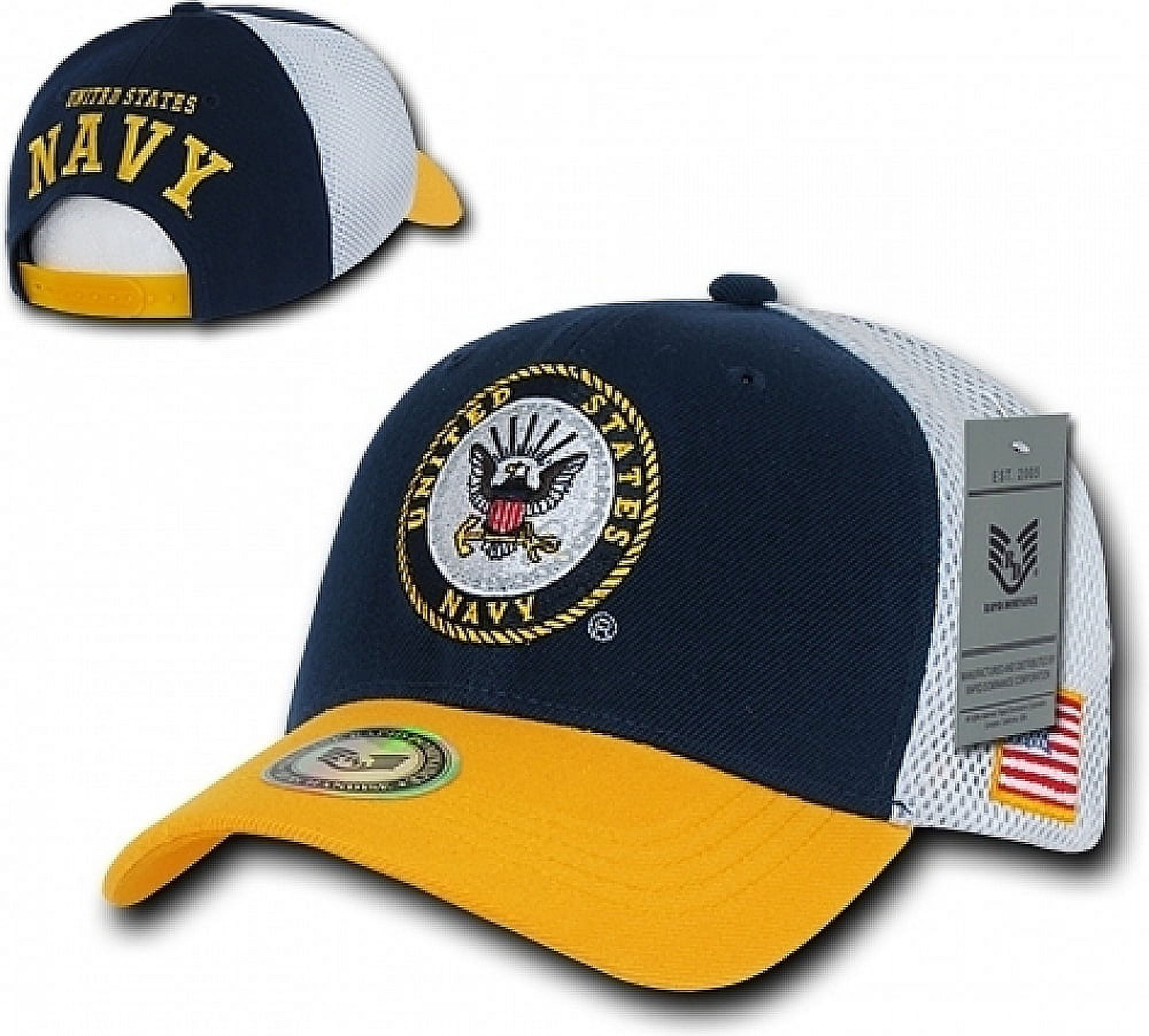 Deluxe Mesh Military Caps, Navy, NvyGold - Walmart.com