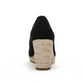 thumbnail image 4 of Women's Platform Espadrilles Wedge Sandals Slip On Solid Color Closed Pointed Toe Comfortable Wedge Pumps Shoes, 4 of 6