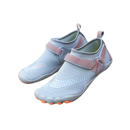 

SIMANLAN Womens Mens Water Shoes Slip On Beach Shoe Quick Dry Aqua Socks Exercise Anti-Slip Flats Surf Athletic Barefoot Gray Style B 6.5