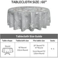thumbnail image 3 of Silver Snowflakes Round Tablecloth 60Inch Christmas Winter Snow Table Cover with Xmas Tree Leaves Berry Table Cloth Heat Resistance Polyester Fabric for Kitchen Dining Camping Party Decor, 3 of 6