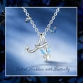 thumbnail image 6 of EUDORA Sterling Silver A Initial Necklaces with Blue Butterfly, Script Letter Alphabet Pendant Jewelry Gift for Women, Girls, 18 inch Chain, 6 of 10
