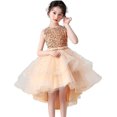 thumbnail image 4 of Vestidos cortos de desfile de lentejuelas para niñas, vestido de fiesta para niña con hombros descubiertos, color plateado y blanco, 4 of 5