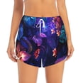 thumbnail image 2 of Balery Magic Colorful Forest Leaves Pattern Women's Running Shorts with Liner 2 Pockets Elastic Workout Athletic Gym Yoga Shorts-Small, 2 of 7