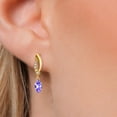 thumbnail image 3 of Gem Stone King 14K Yellow Gold Blue Tanzanite and Lab Grown Diamond Dangle Earrings for Women | 0.55 Cttw | Gemstone December Birthstone | Marquise 6X3MM, 3 of 6