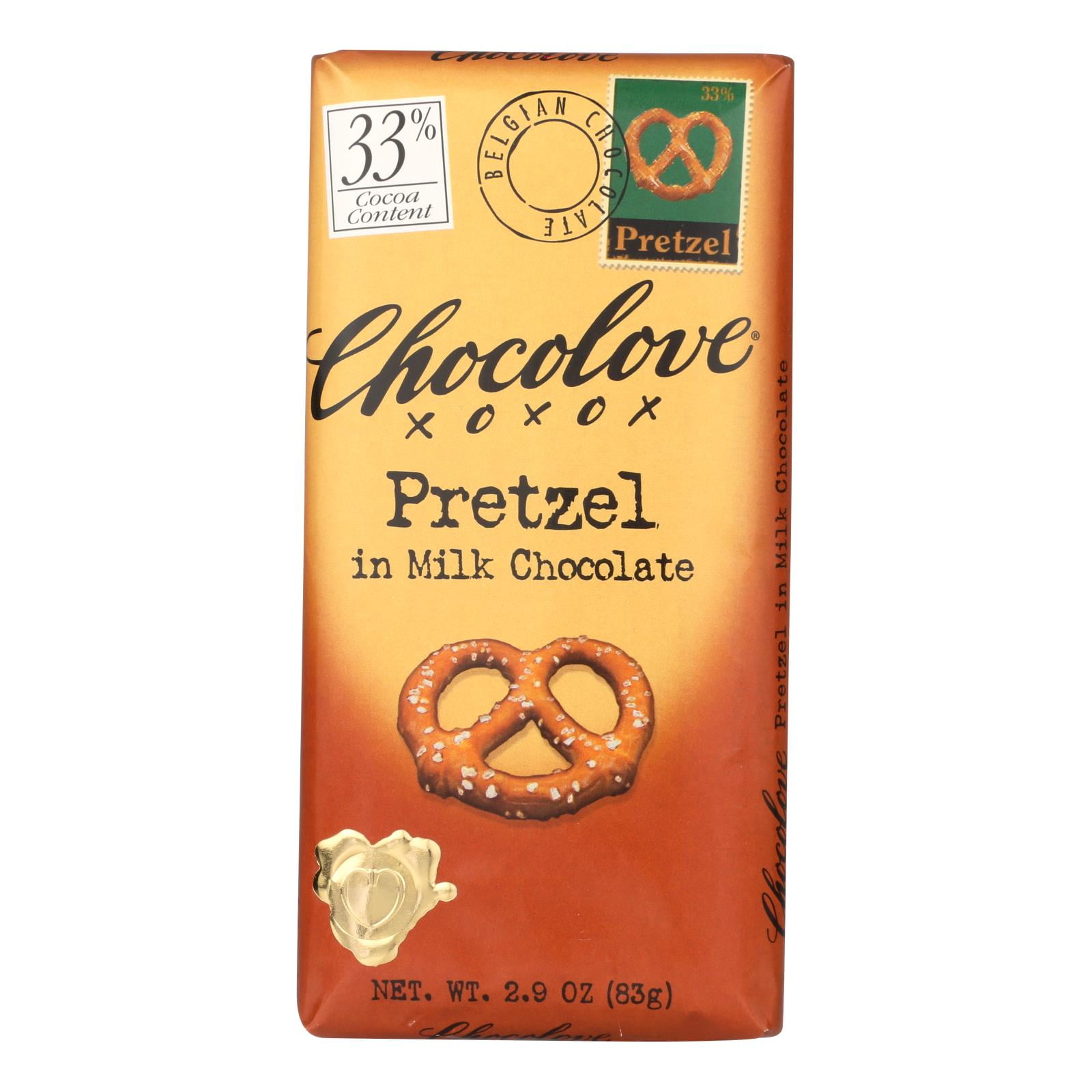 Chocolove Xoxox Premium Chocolate Bar Milk Chocolate Pretzel 2.