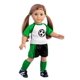 thumbnail image 1 of Colecciones DreamWorld - Soccer girl - Traje de fútbol de 4 piezas - Camisa, pantalones cortos, calcetines y zapatos - Ropa para muñecas American girl de 18 pulgadas (muñeca no incluida) DreamWorld Collections DWC-1120, 1 of 2