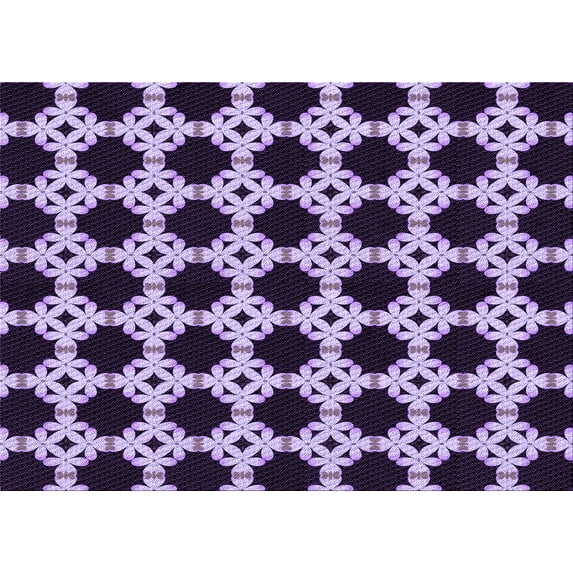 Ahgly Company Indoor Rectangle Patterned Bright Lilac Purple Area Rugs, 5' x 8'