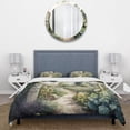 thumbnail image 3 of Designart "Garden Delights at the Cottage I" Landscape & Nature Bedding Covert Set - Farm Green Landscapes Bed Set With 2 Shams, 3 of 6