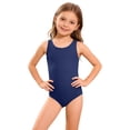 thumbnail image 2 of Lixiuxyad Solid Color Piece Swimsuit For Girls Comfortable Bathing With UPF 50 Sun,One-Piece Swimsuit Sizes 5-6 Years Blue, 2 of 5