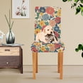 thumbnail image 4 of Yayeee 4 Pack Dining Chair Covers Stretch Parson Chairs Slipcovers Seat Protector, Vibrant Flowers Pattern, 4 of 6