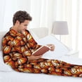 thumbnail image 6 of Sikiie Vintage Basketball Mens Pajama Set, Soft Warm Long Sleeve Sleepwear, Cozy Button-Down Pjs for Men-Medium, 6 of 7