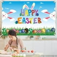thumbnail image 4 of Iumwxz Home Savings easter bunny Easter Banner Holiday Decorations Eggs Bunny Banner Cloth Holiday Party Photo Background easter gifts for kids C Polyester cloth, 4 of 4