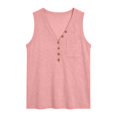 thumbnail image 5 of SwiftWear Women's V Neck Tank Top Loose Fit Button Down Casual Sleeveless Blouse Henley Shirts with Pocket Summer Fashion Solid Top, 5 of 5