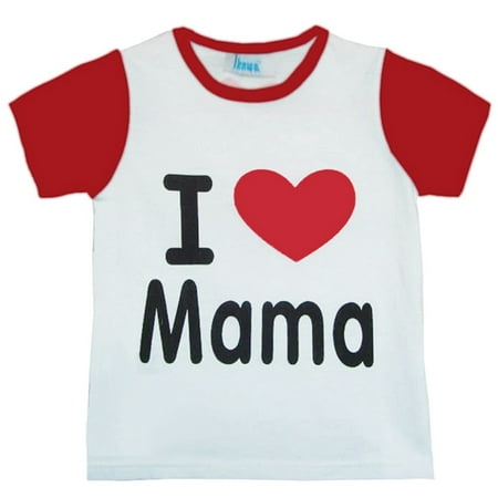 KABOER Baby Clothing Cotton I Love Mama and I Love Papa Letters Short-sleeved For Children