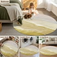 thumbnail image 6 of Yellow Gradient Round Area&nbsp;Rug 3.3ft Sea Waves Sandy Beach Coastal Scenery Non-Slip&nbsp;Washable Circle Rugs Soft Felt Indoor Floor Mat for Bedroom Kitchen Living Room Bathroom, 6 of 9