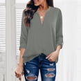 thumbnail image 2 of Womens Summer Outfits, Women Blouses, Stylish Women Blouses Chiffon V Neck 3/4 Sleeve Elegant Work Shirt Casual Tunic Tops for and Daily Wear, 2 of 5