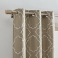 thumbnail image 2 of Elrene Home Fashions Valian Lattice Embroidered Blackout Window Curtain Panel, Set of 2, Tan, 37" x 84", 2 of 4