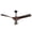 Matte Black with Brown Bldes, variant on Sofucor 52" Matte Black Modern ABS Ceiling Fan with Remote, Reverse Airflow, 6 Wind Speed