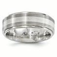 thumbnail image 1 of Edward Mirell Titane avec Lignes Texturées en Or Blanc 14K, Bracelet 7,5 mm, Taille 8, 1 of 4
