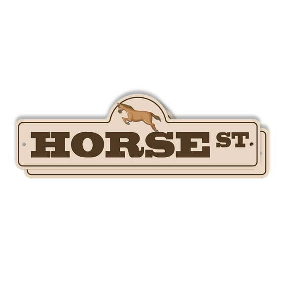 Horse (2 Pack) Plastic Street Sign - 6 Inch X 18 Inch Gift Animal Ranch Pet Loyal Ride Nature Stable Decor Equestrian Companion Fun Outdoors