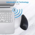 thumbnail image 5 of Rechargeable wireless Ergonomic Mouse, Optical Vertical Laptop Mouse with 4 Adjustable DPI 800/1200/2000/3200, 6 Buttons USB Computer Mouse, 5 of 5