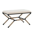 thumbnail image 3 of Linon Winther X Frame Bench or Ottoman, Rope Wrapped Metal Legs with Natural Linen Fabric, 3 of 8