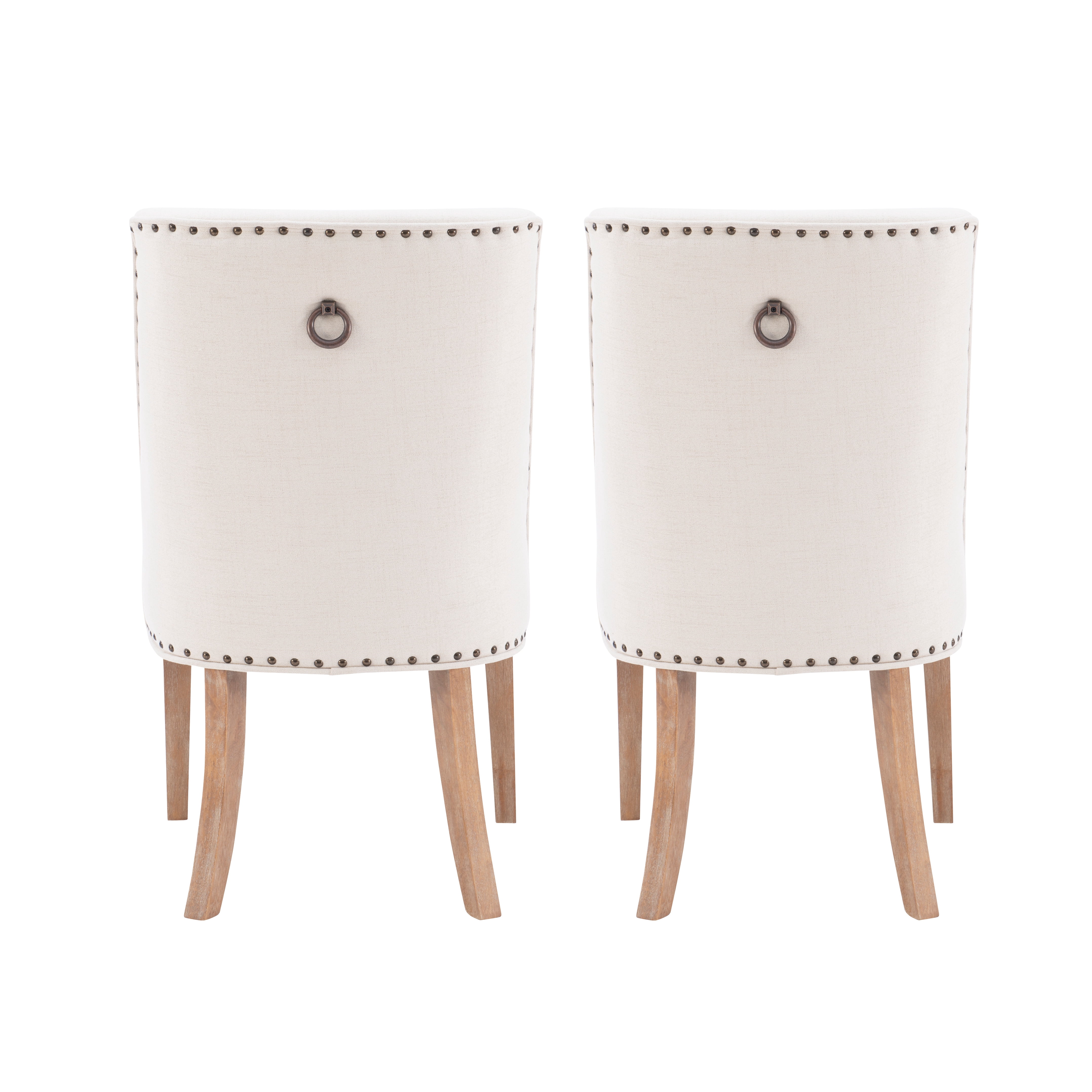 Powell Augusta Upholstered Dining Chair, Set of 2, Natural with Natural