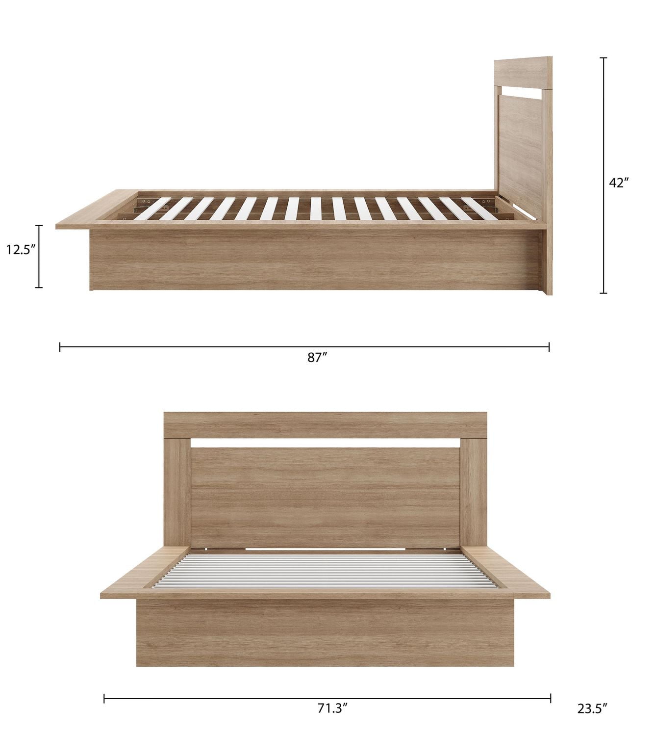 Nexera Lit plateforme avec tête de lit Malibu
